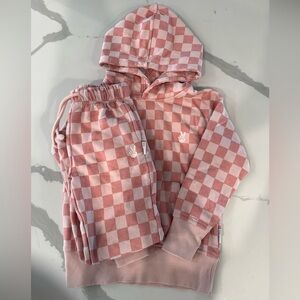 Little Wedgies Checkered Hoodie & Sweatpants Set